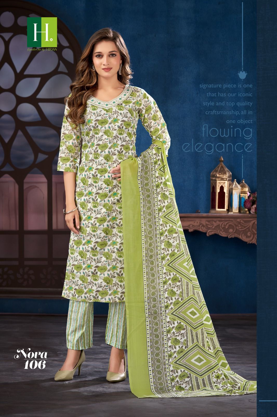 Nora By Hirwa Cambric Cotton Printed Kurti With Bottom Dupatta Wholesale Price In Surat
